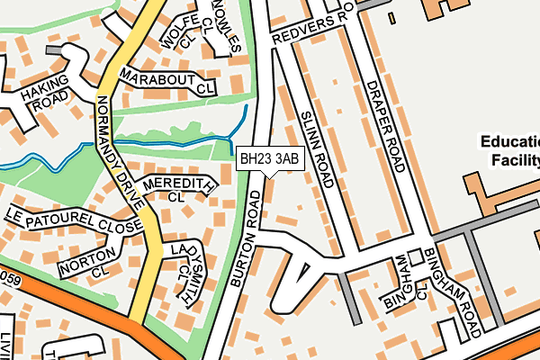 BH23 3AB map - OS OpenMap – Local (Ordnance Survey)