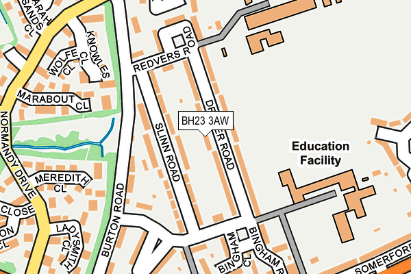 BH23 3AW map - OS OpenMap – Local (Ordnance Survey)