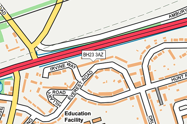 BH23 3AZ map - OS OpenMap – Local (Ordnance Survey)