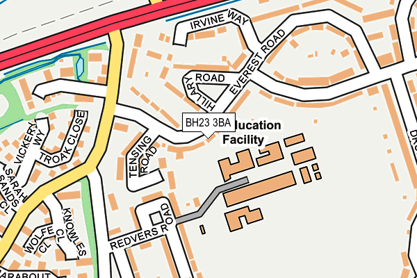 BH23 3BA map - OS OpenMap – Local (Ordnance Survey)