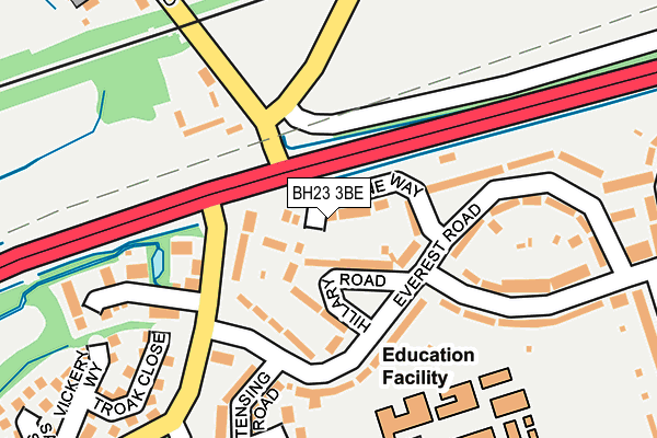 BH23 3BE map - OS OpenMap – Local (Ordnance Survey)