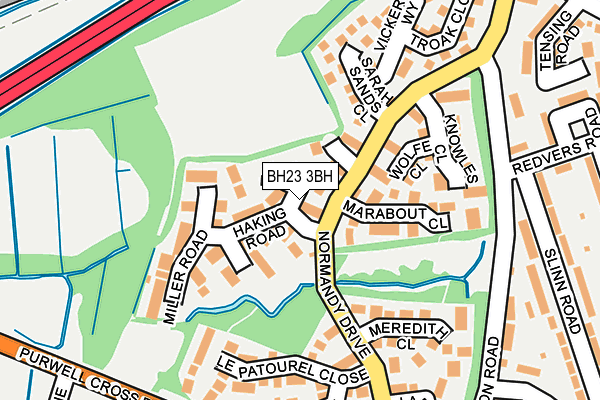 BH23 3BH map - OS OpenMap – Local (Ordnance Survey)