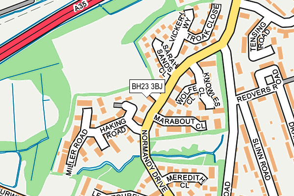 BH23 3BJ map - OS OpenMap – Local (Ordnance Survey)