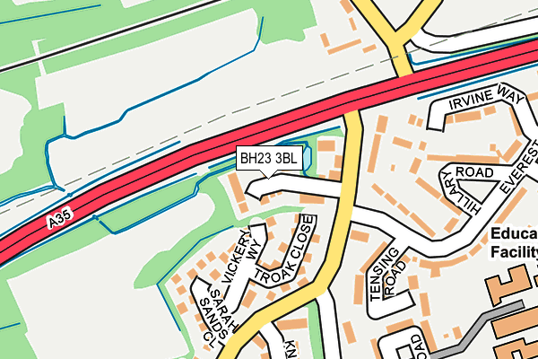 BH23 3BL map - OS OpenMap – Local (Ordnance Survey)