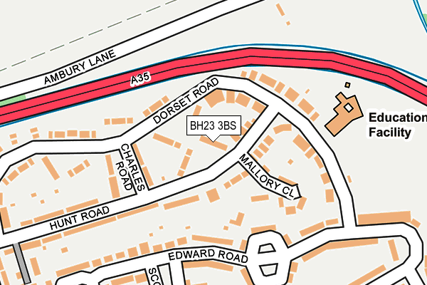 BH23 3BS map - OS OpenMap – Local (Ordnance Survey)