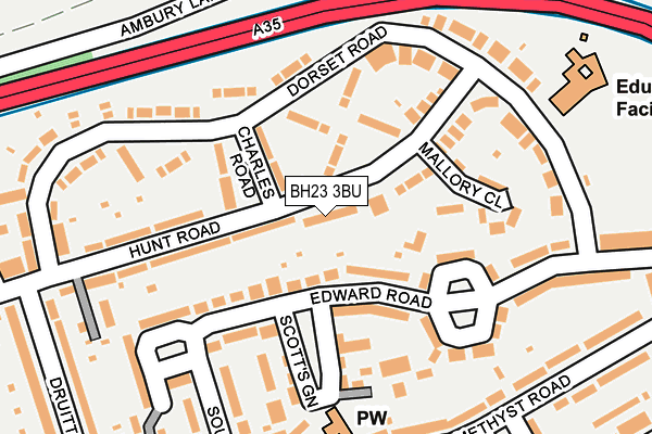 BH23 3BU map - OS OpenMap – Local (Ordnance Survey)