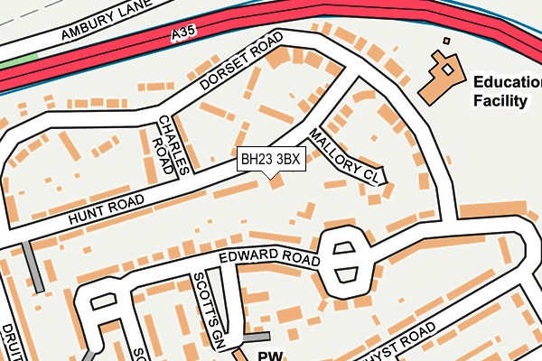 BH23 3BX map - OS OpenMap – Local (Ordnance Survey)