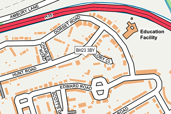 BH23 3BY map - OS OpenMap – Local (Ordnance Survey)