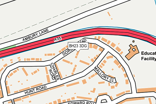 BH23 3DG map - OS OpenMap – Local (Ordnance Survey)