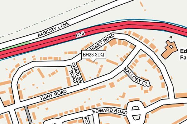 BH23 3DQ map - OS OpenMap – Local (Ordnance Survey)