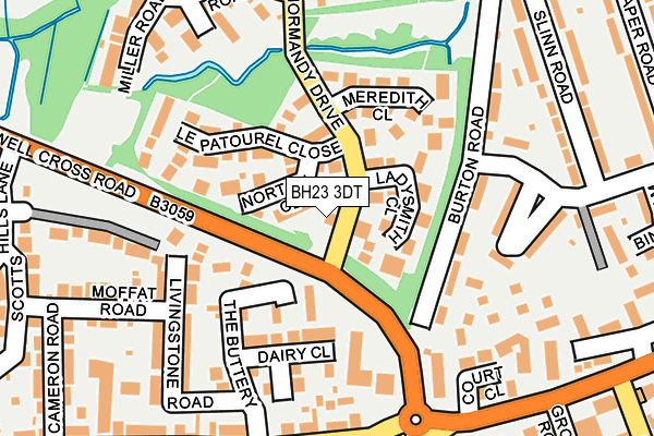 BH23 3DT map - OS OpenMap – Local (Ordnance Survey)