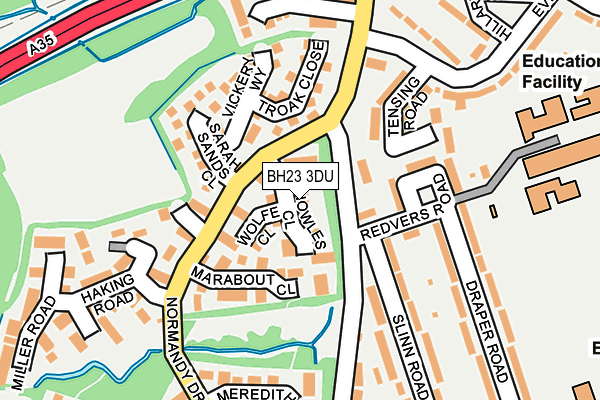 BH23 3DU map - OS OpenMap – Local (Ordnance Survey)