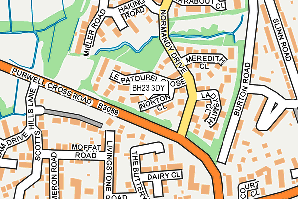 BH23 3DY map - OS OpenMap – Local (Ordnance Survey)
