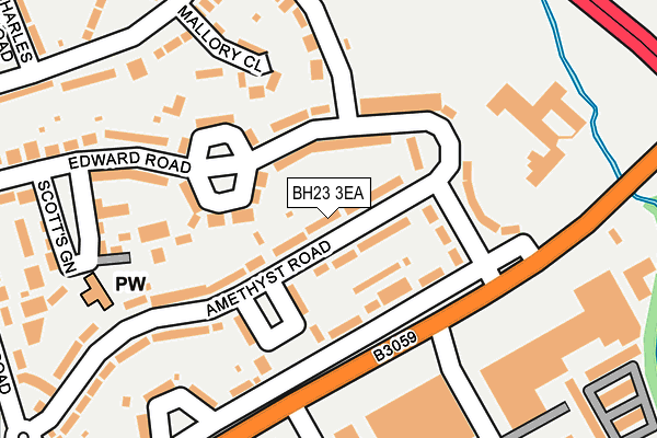 BH23 3EA map - OS OpenMap – Local (Ordnance Survey)
