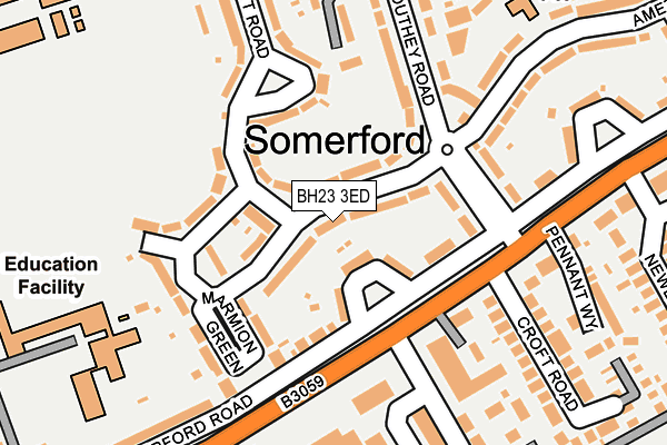 BH23 3ED map - OS OpenMap – Local (Ordnance Survey)