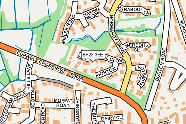 BH23 3EE map - OS OpenMap – Local (Ordnance Survey)