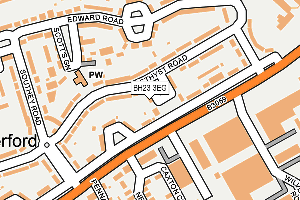 BH23 3EG map - OS OpenMap – Local (Ordnance Survey)