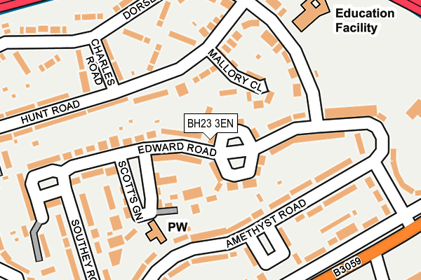 BH23 3EN map - OS OpenMap – Local (Ordnance Survey)
