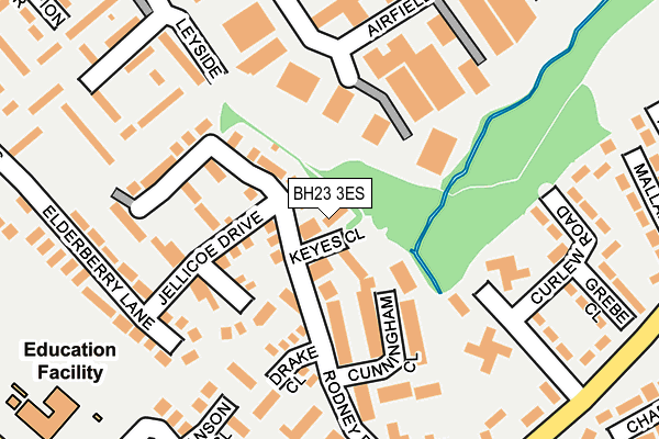 BH23 3ES map - OS OpenMap – Local (Ordnance Survey)