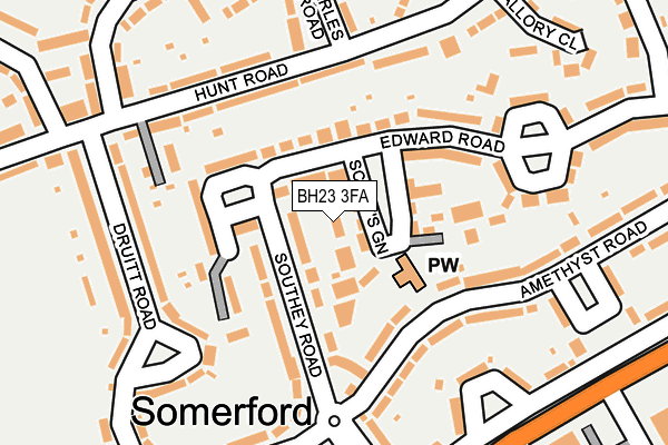 BH23 3FA map - OS OpenMap – Local (Ordnance Survey)