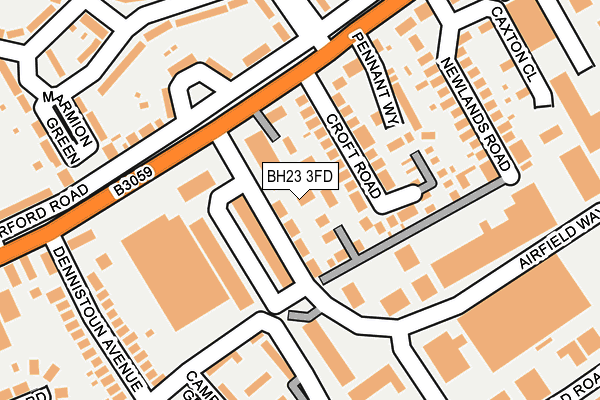BH23 3FD map - OS OpenMap – Local (Ordnance Survey)