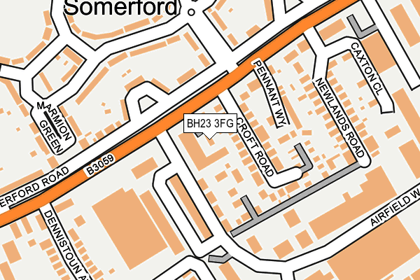 BH23 3FG map - OS OpenMap – Local (Ordnance Survey)