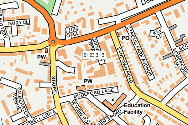 BH23 3HB map - OS OpenMap – Local (Ordnance Survey)