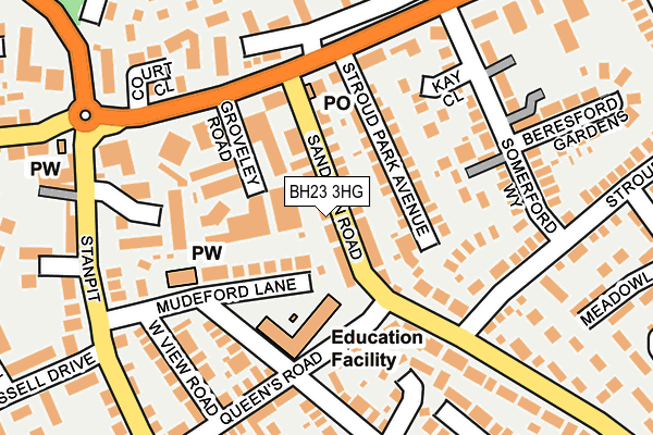 BH23 3HG map - OS OpenMap – Local (Ordnance Survey)