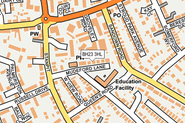 BH23 3HL map - OS OpenMap – Local (Ordnance Survey)