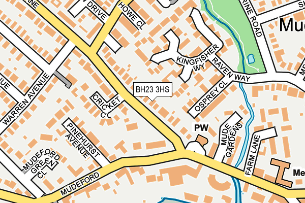 BH23 3HS map - OS OpenMap – Local (Ordnance Survey)