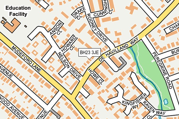BH23 3JE map - OS OpenMap – Local (Ordnance Survey)