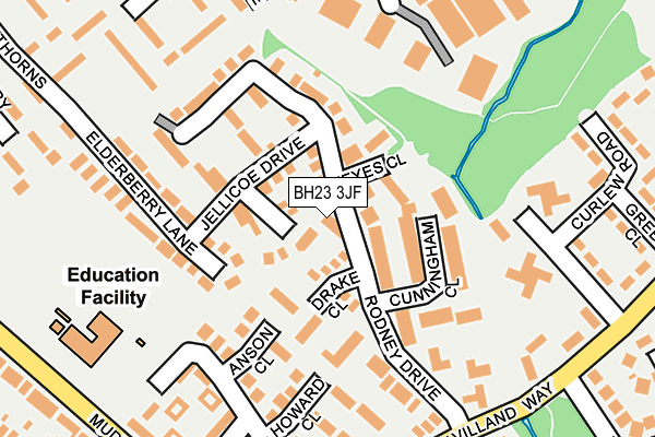 BH23 3JF map - OS OpenMap – Local (Ordnance Survey)