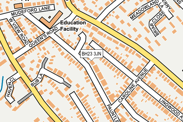BH23 3JN map - OS OpenMap – Local (Ordnance Survey)