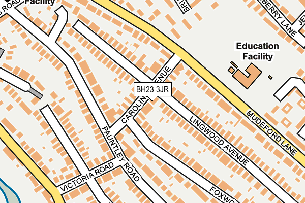 BH23 3JR map - OS OpenMap – Local (Ordnance Survey)