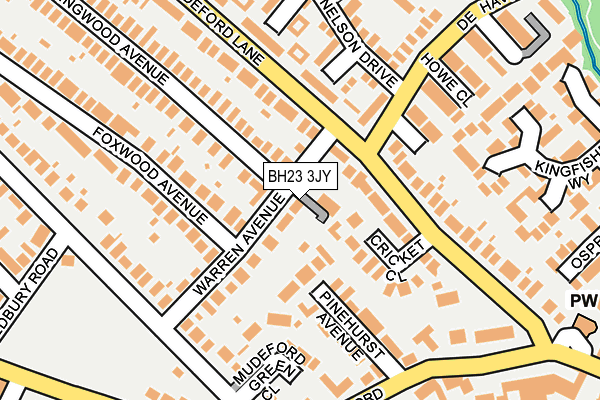 BH23 3JY map - OS OpenMap – Local (Ordnance Survey)