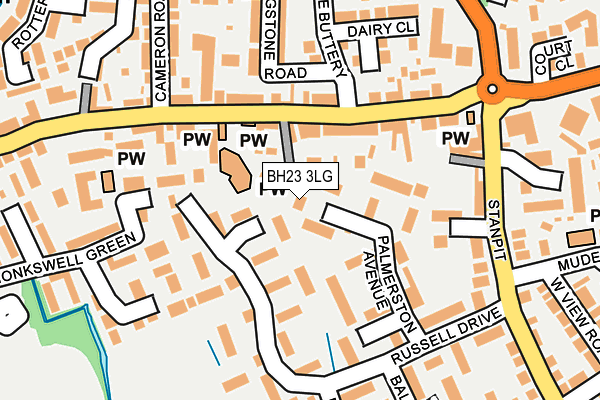 BH23 3LG map - OS OpenMap – Local (Ordnance Survey)