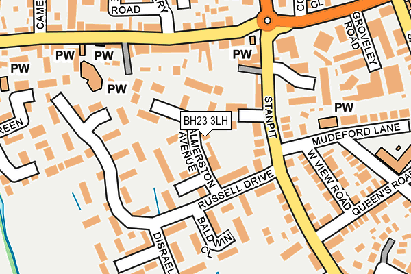 BH23 3LH map - OS OpenMap – Local (Ordnance Survey)