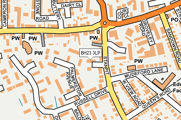 BH23 3LP map - OS OpenMap – Local (Ordnance Survey)