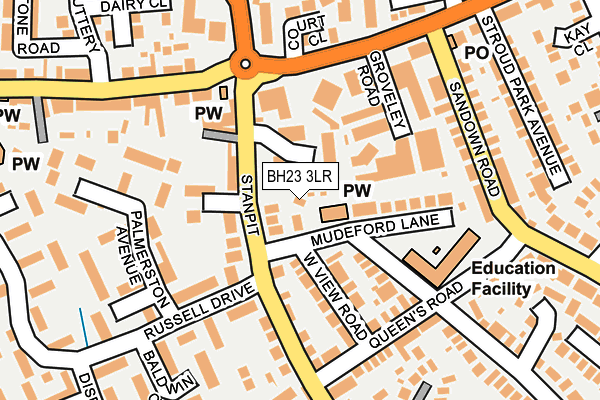 BH23 3LR map - OS OpenMap – Local (Ordnance Survey)