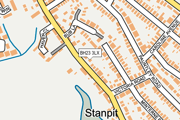 BH23 3LX map - OS OpenMap – Local (Ordnance Survey)