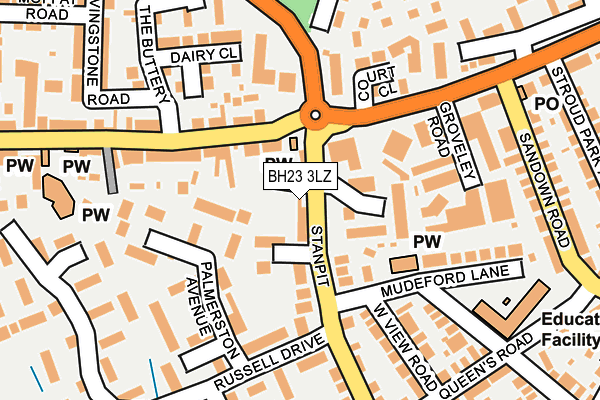 BH23 3LZ map - OS OpenMap – Local (Ordnance Survey)