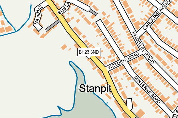 BH23 3ND map - OS OpenMap – Local (Ordnance Survey)