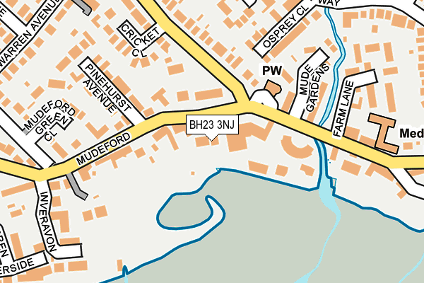 BH23 3NJ map - OS OpenMap – Local (Ordnance Survey)