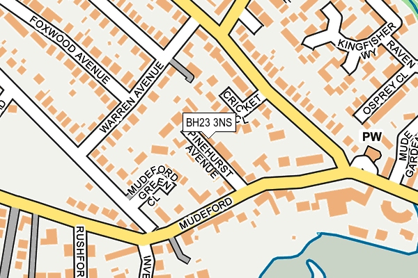 BH23 3NS map - OS OpenMap – Local (Ordnance Survey)