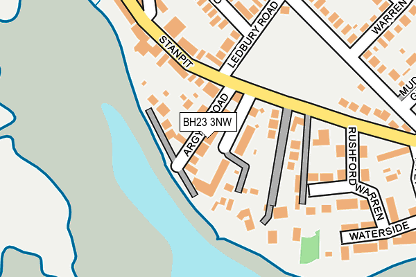 BH23 3NW map - OS OpenMap – Local (Ordnance Survey)