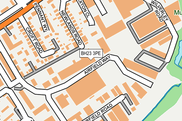 BH23 3PE map - OS OpenMap – Local (Ordnance Survey)