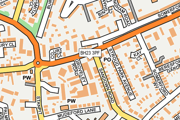 BH23 3PF map - OS OpenMap – Local (Ordnance Survey)