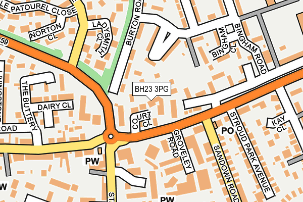BH23 3PG map - OS OpenMap – Local (Ordnance Survey)
