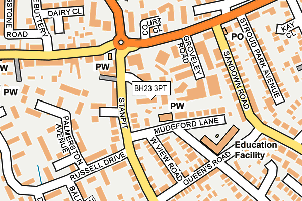 BH23 3PT map - OS OpenMap – Local (Ordnance Survey)