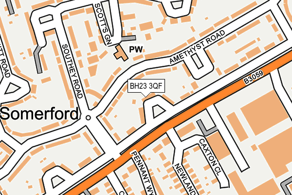 BH23 3QF map - OS OpenMap – Local (Ordnance Survey)